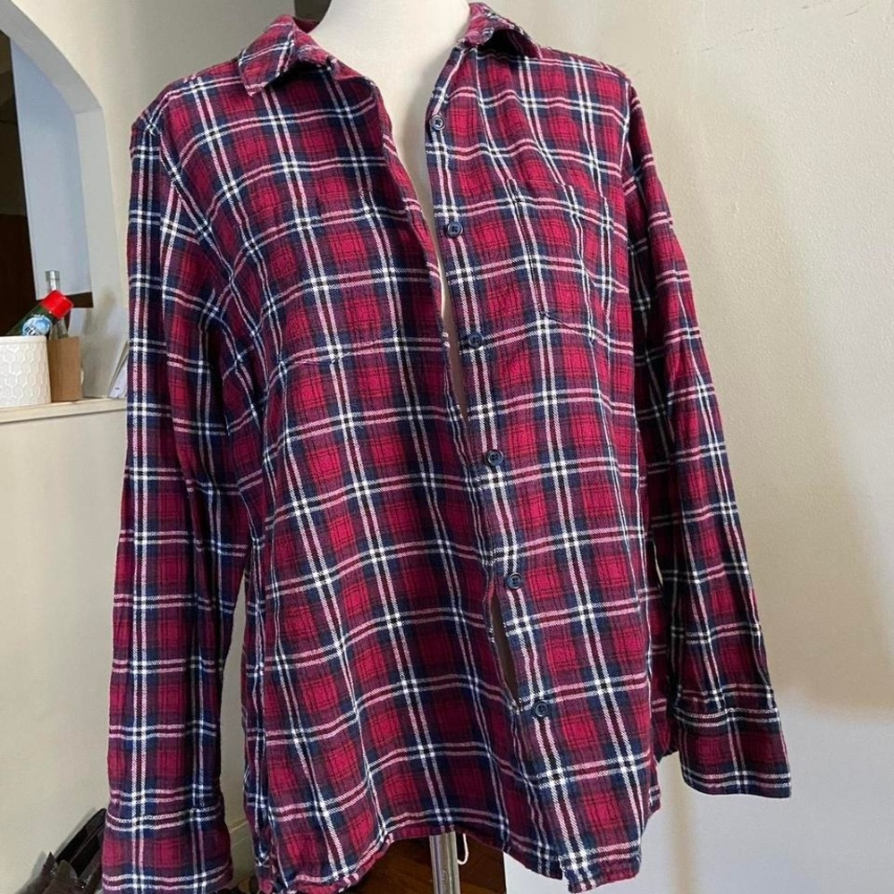 Plaid Woolrich cotton button down shirt